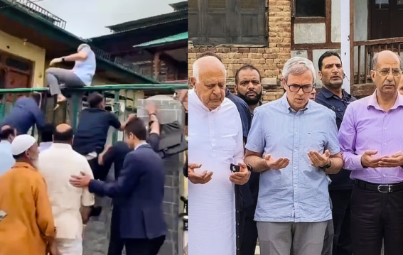 Omar Abdullah Scales Wall to Pay Tribute at Srinagar Martyrs’ Memorial Amid Security Curbs